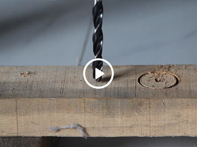 Black wood drill bit test