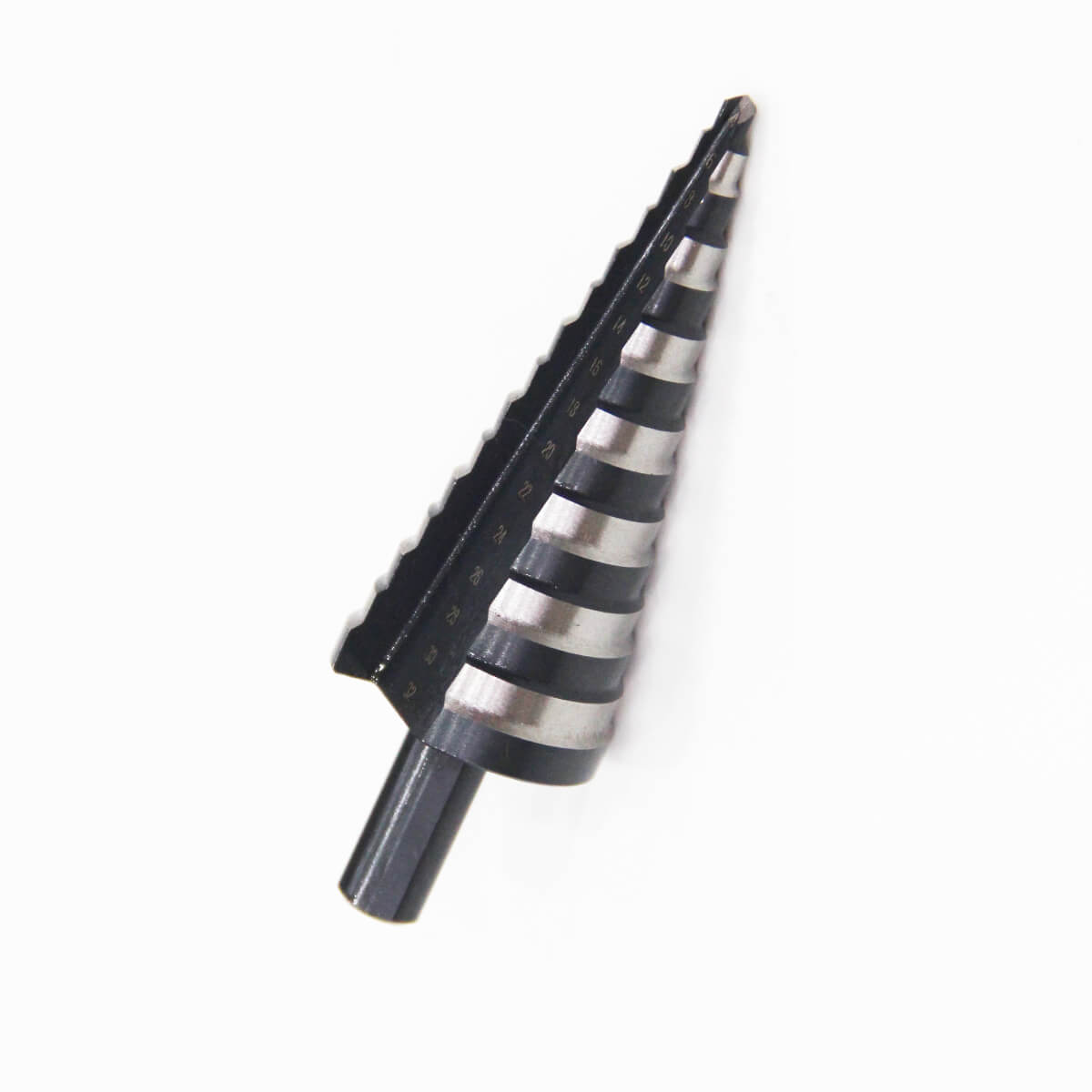 HSS Step Drill Bit Blcak and White Finish With Tri-Flats Shank