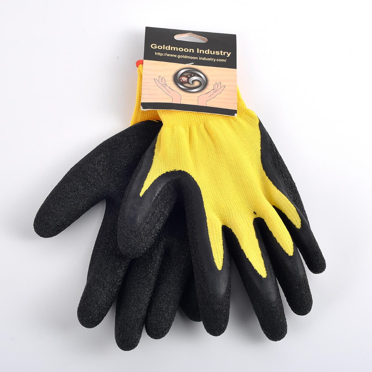 Black Rubber Coated Gloves With Wrinkle